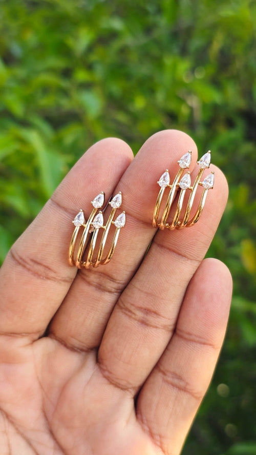 Gold Plated Arc Studs | Anti Tarnish