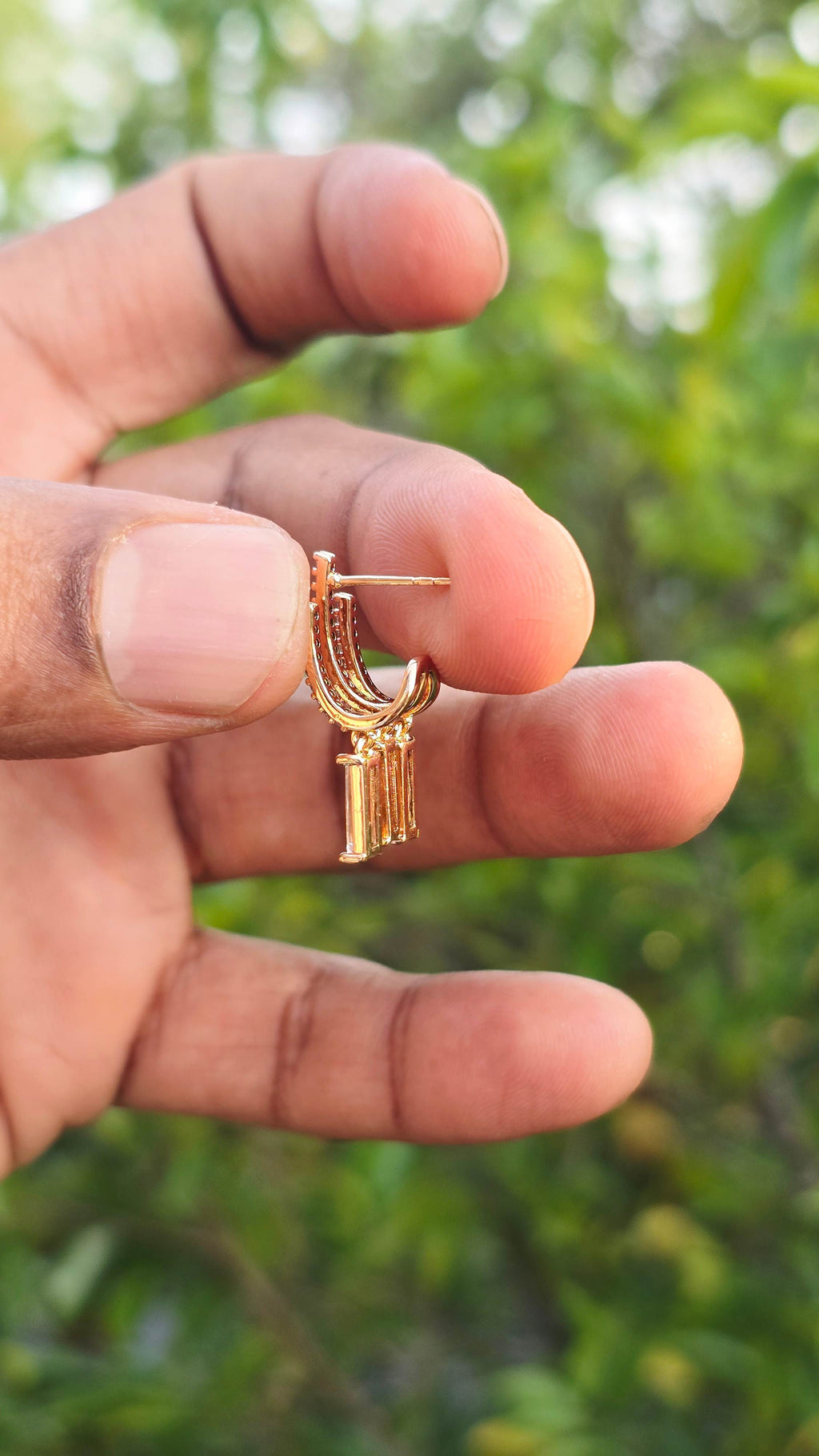 Gold Plated Bar Earring | Anti Tarnish