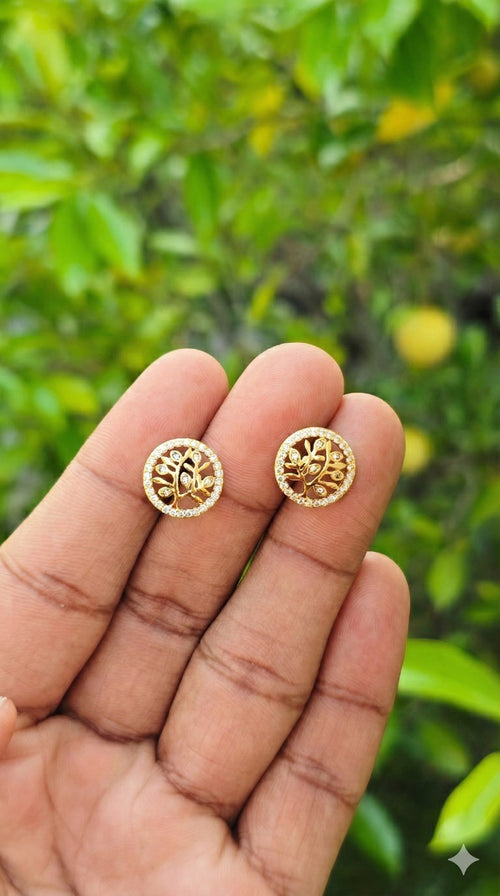 Gold Plated Branch Studs  | Anti Tarnish