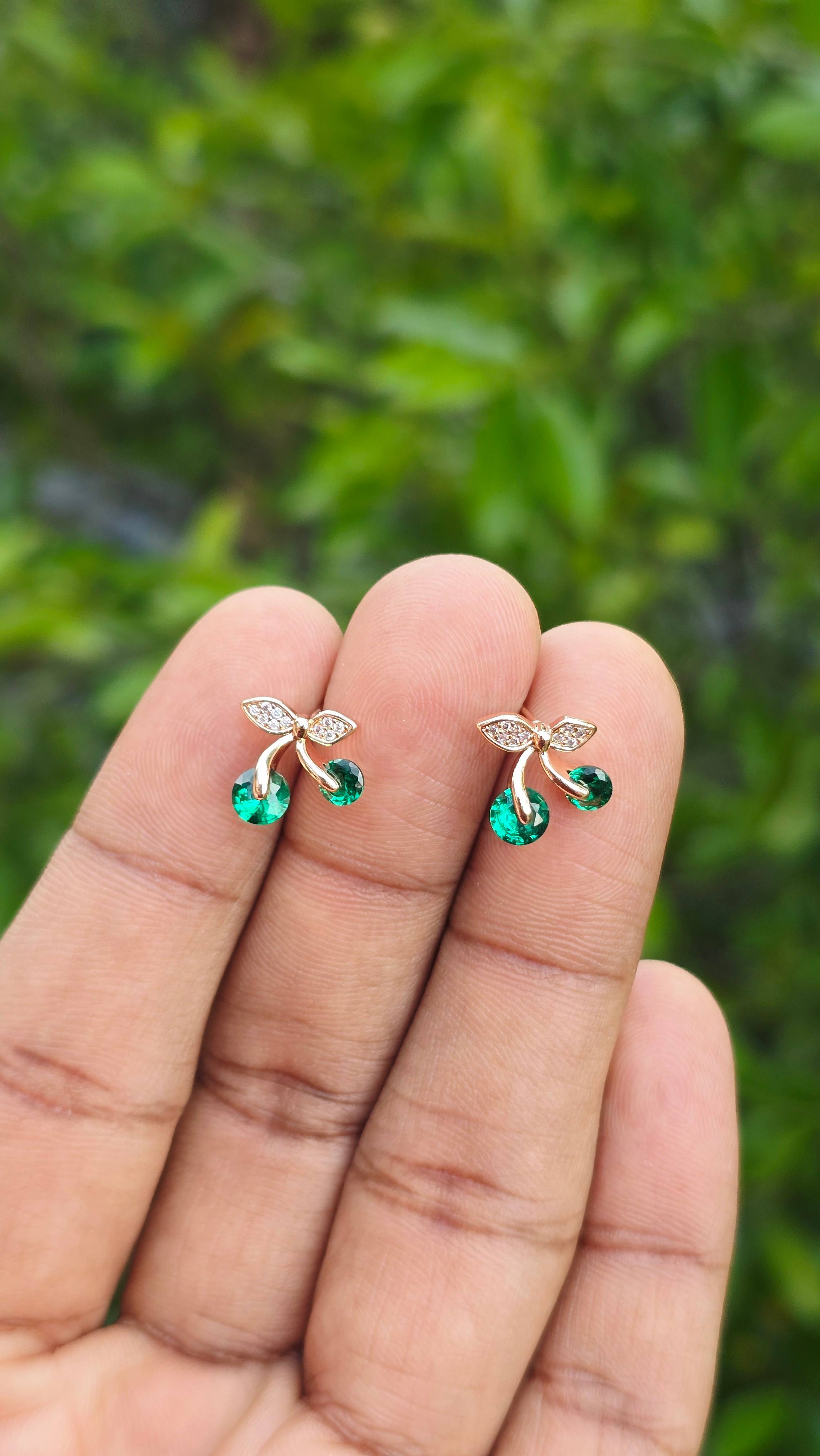 Gold plated Cherry Studs | Anti Tarnish