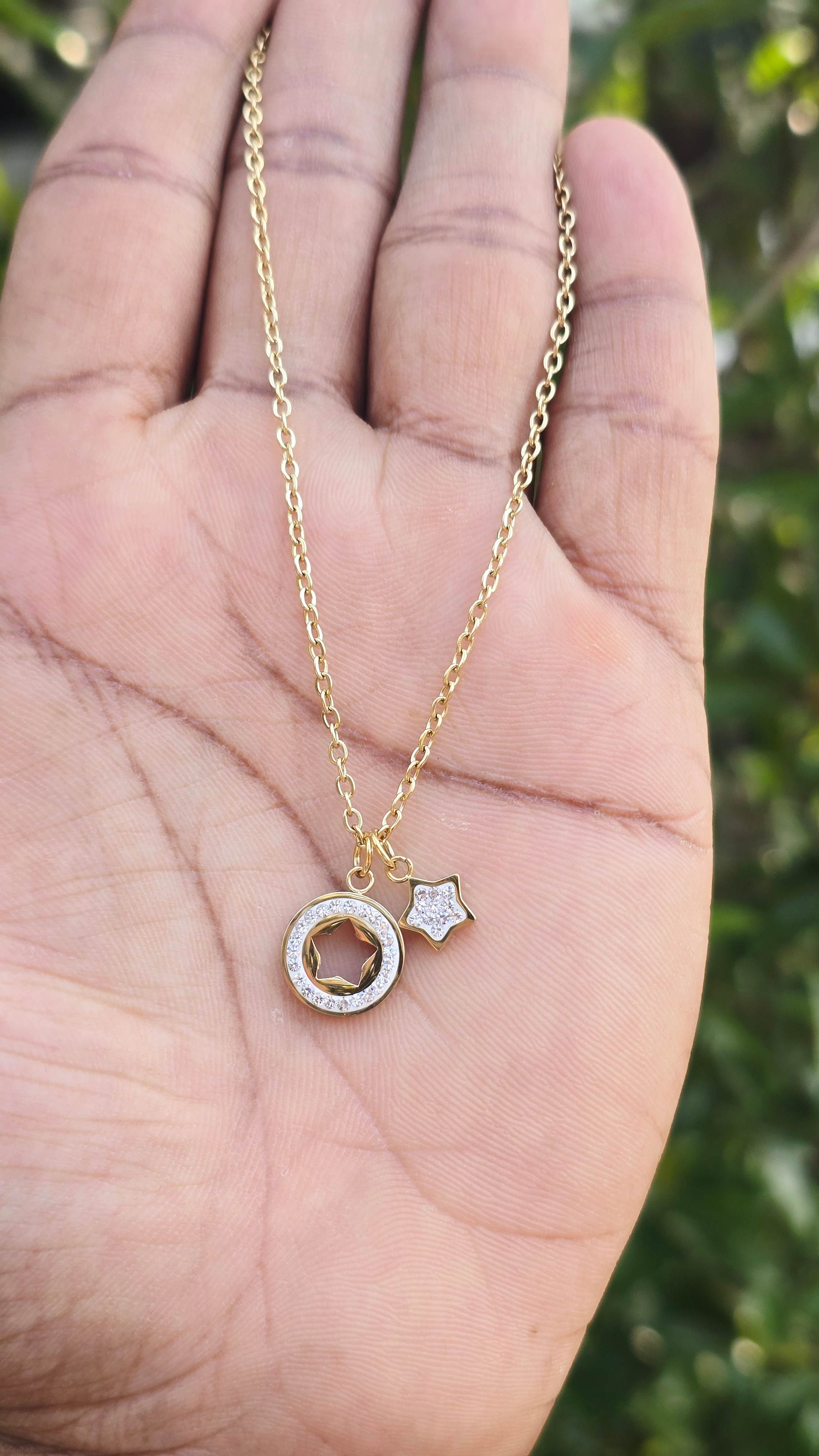 Gold Plated Circle Necklace | Anti Tarnish
