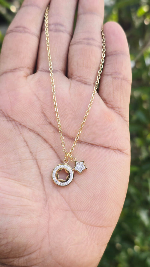 Gold Plated Circle Necklace | Anti Tarnish