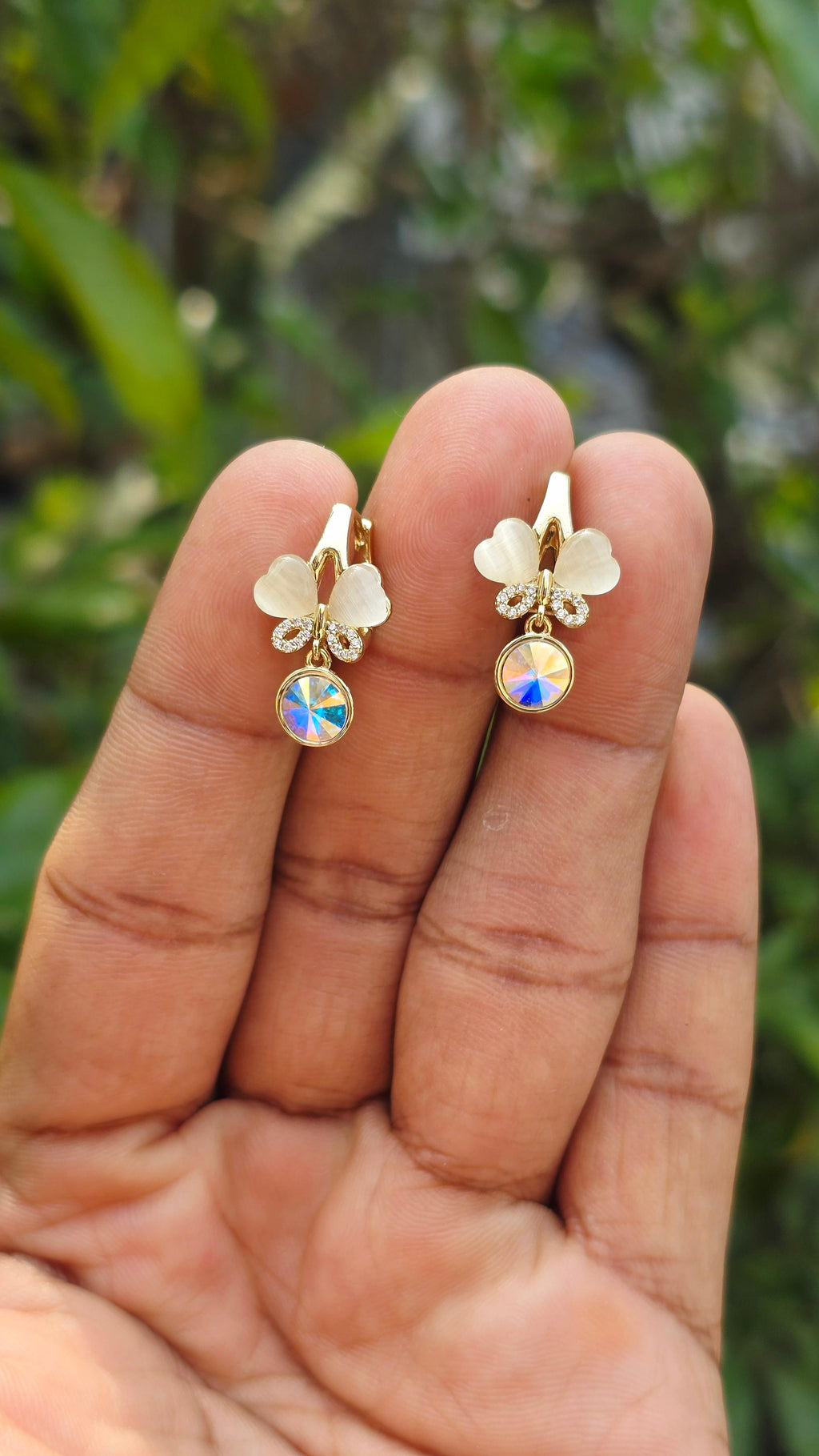 Gold Plated Cream Earring | Anti Tarnish