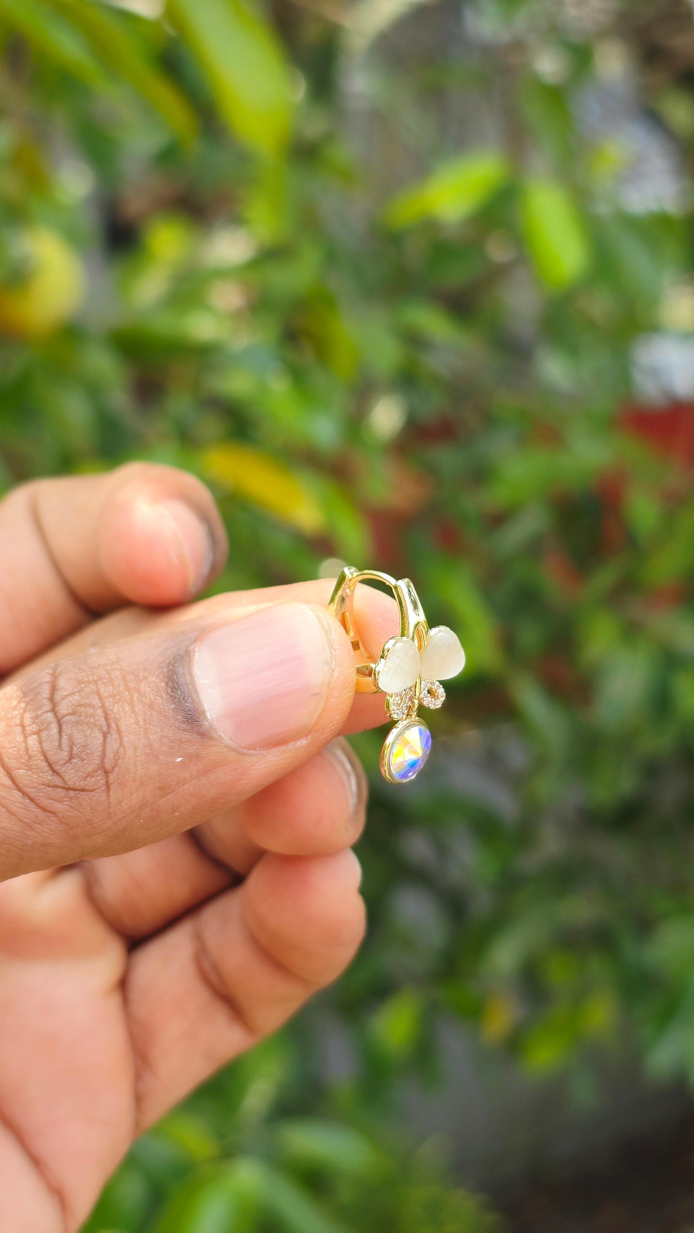 Gold Plated Cream Earring | Anti Tarnish