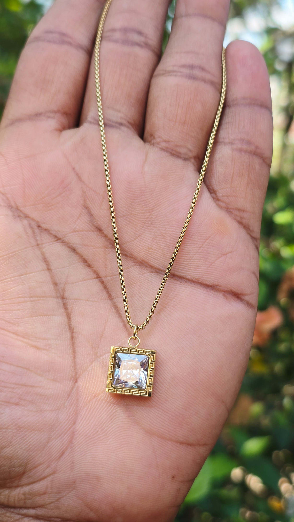 Gold Plated Diamond Pendant | Anti Tarnish