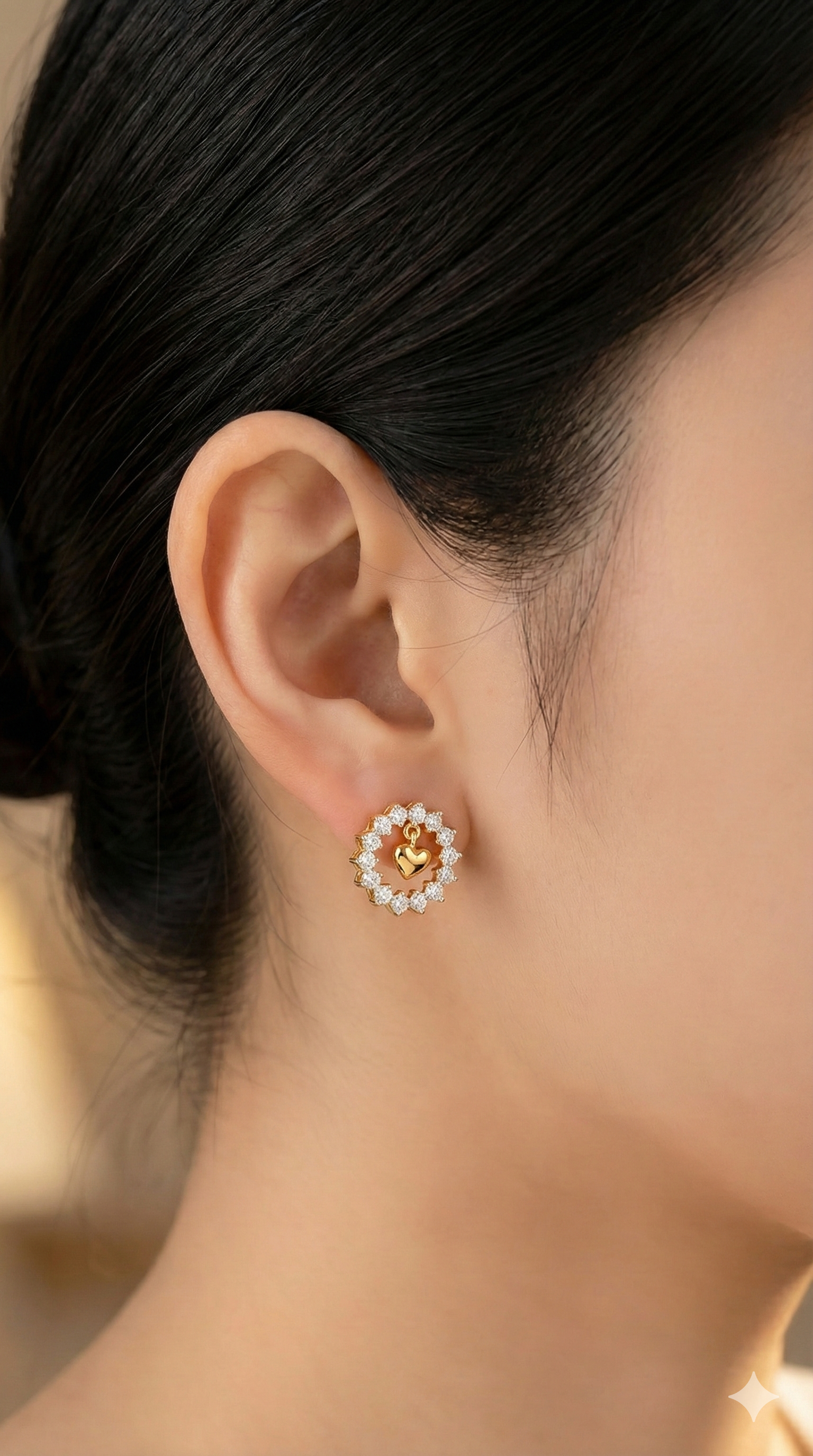 Floating Heart Studs ✨