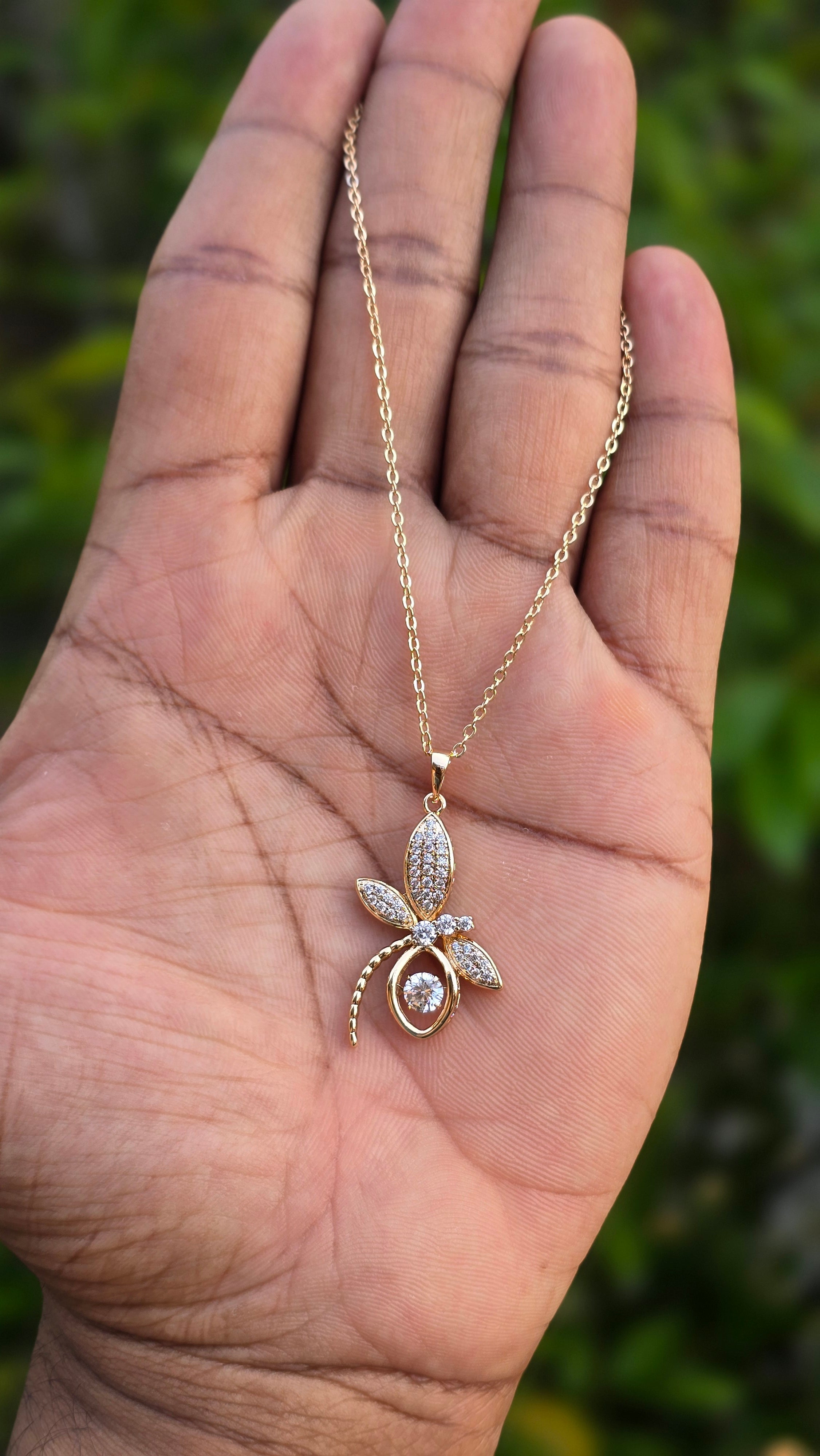 Dancing Stone Dragon Fly Pendant ✨