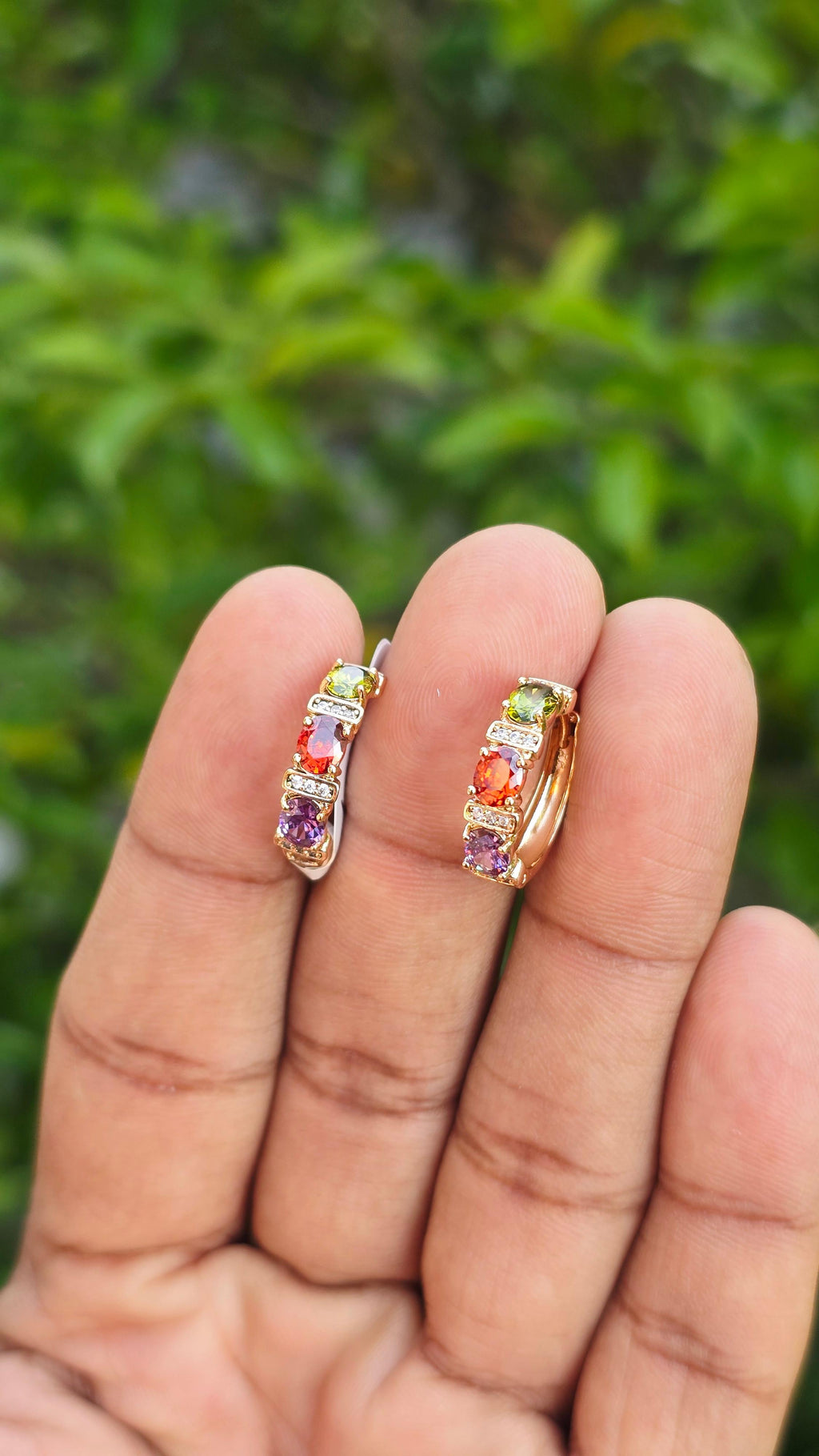 Gold Plated Gem Studs  | Anti Tarnish