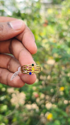 Gold Plated Multi Colour Ring | Anti Tarnish