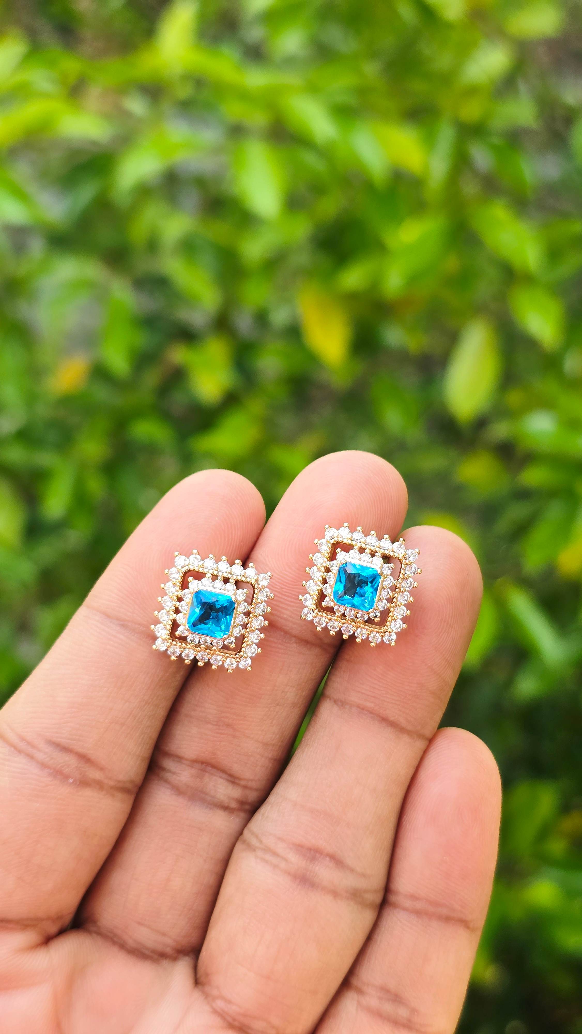 Gold Plated Ocean Studs  | Anti Tarnish