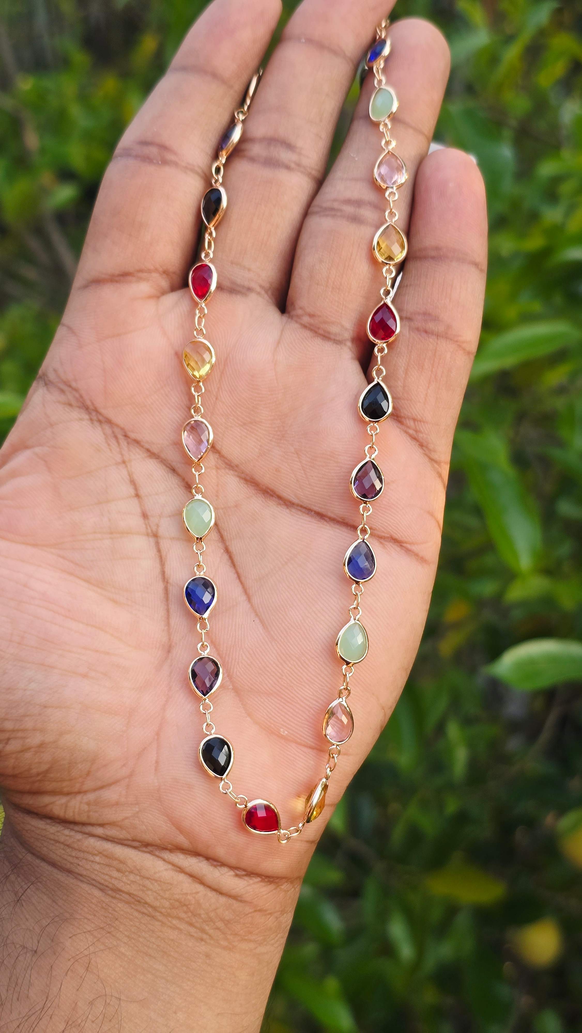 Gold Plated Rainbow Necklace| Anti Tarnish