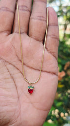 Gold Plated Red Pendant | Anti Tarnish