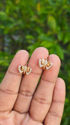 Gold Plated Ribbon Studs | Anti Tarnish