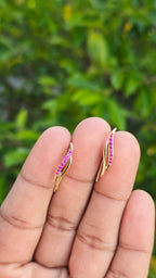 Gold Plated Ruby Studs | Anti Tarnish
