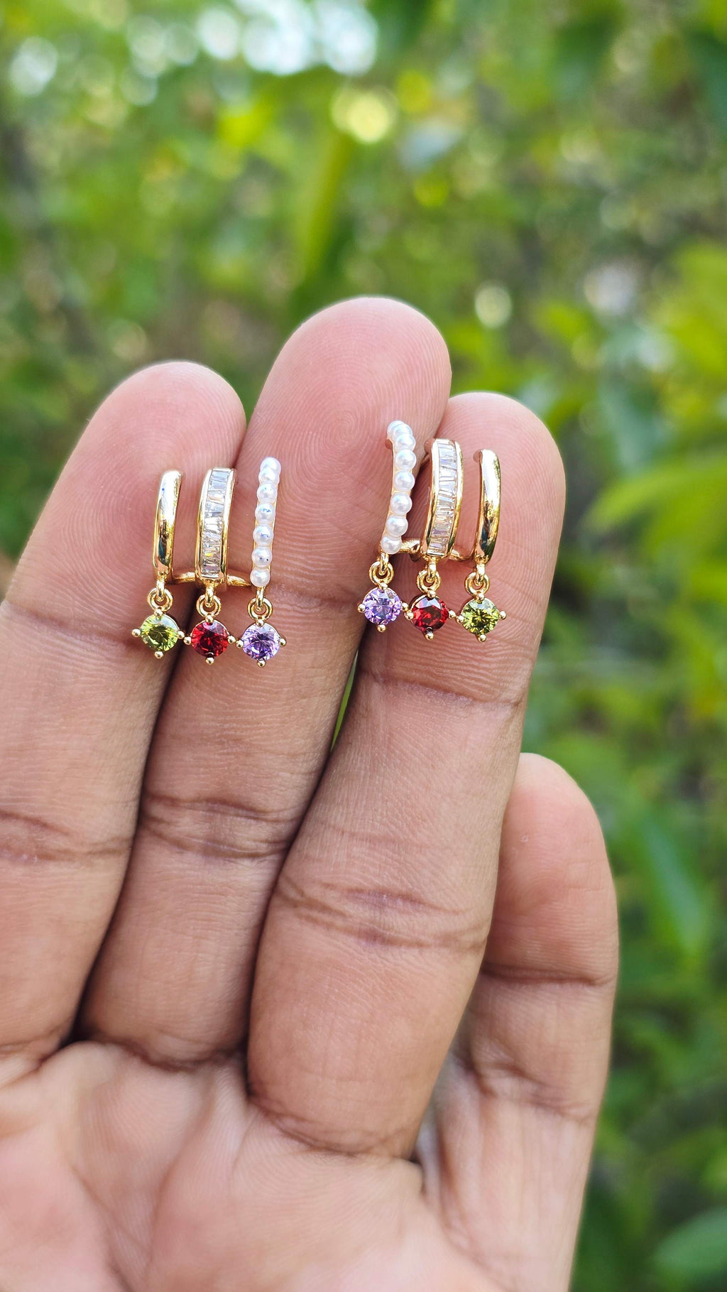 Gold Plated Saphire Earring | Anti Tarnish