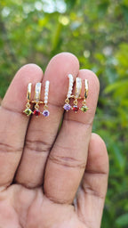 Gold Plated Saphire Earring | Anti Tarnish