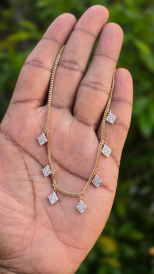 Gold Plarted Siena Sparkle Necklace | Anti Tarnish