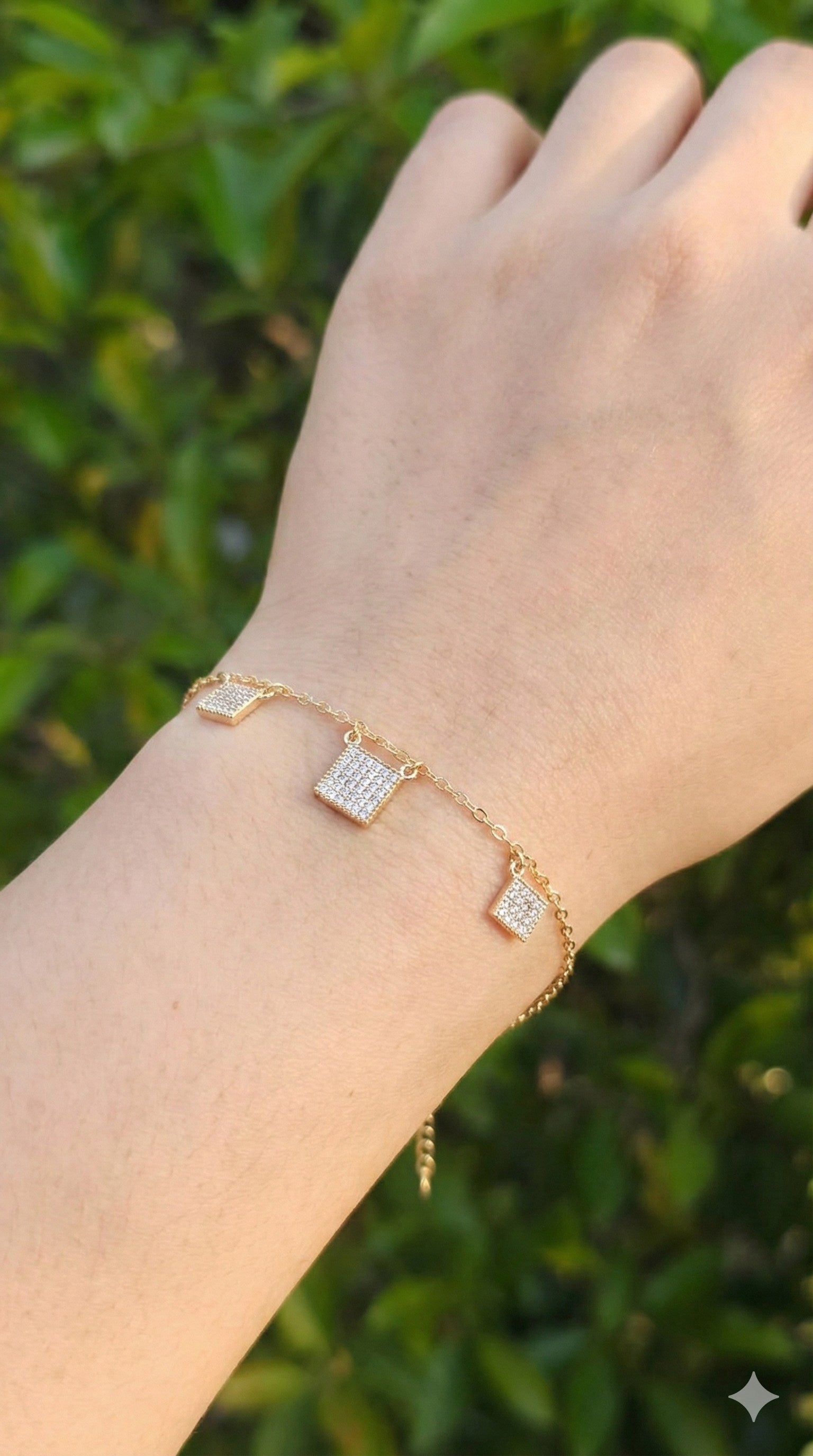 Gold Plated Square Bracelet | Anti Tarnish