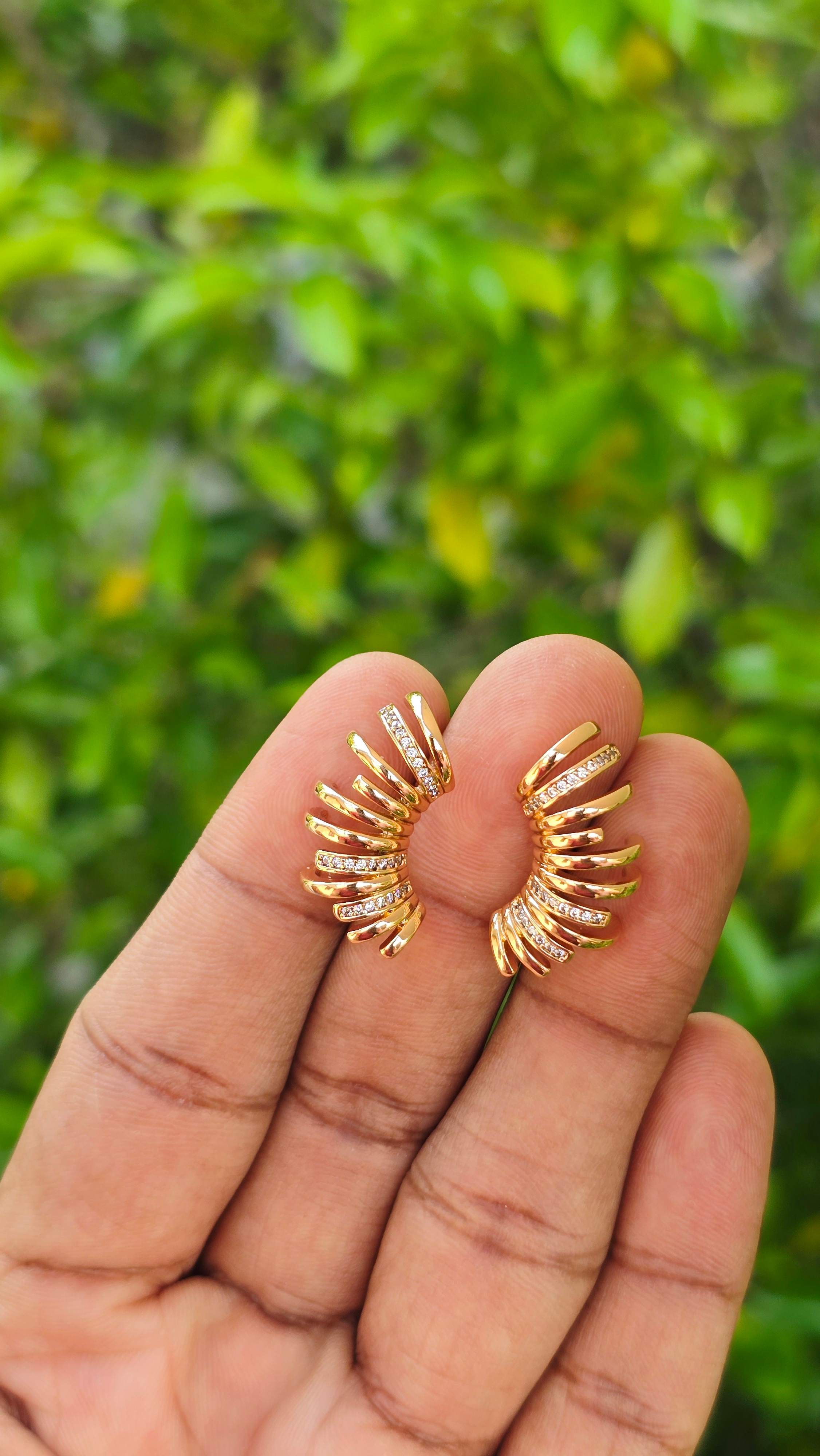 Gold Plated Strata Studs | Anti Tarnish