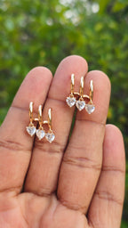 Gold Plated Three Drop Ear Ring | Anti Tarnish