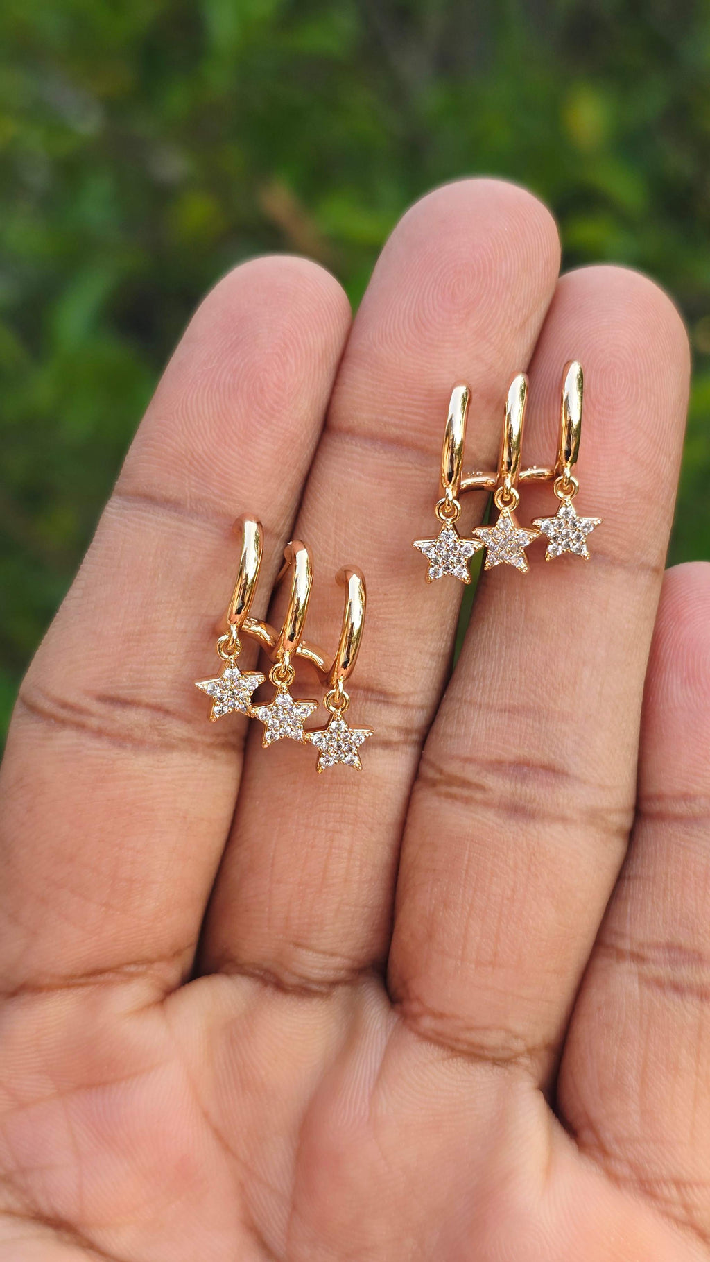 Gold Plated Three Star Studs| Anti Tarnish